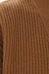Lardini Virgin Wool-cashmere Cardigan In Brown