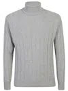 Lardini Ribbed Turtleneck Sweater With Sophisticated Texture And Comfortable Fit In Grey