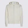 Lardini Crewneck Sweater With Front Pockets And Hood In Neutral