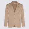 Lardini Lapel Button Front Textured Pockets Suit In Neutral