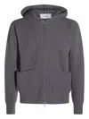 Lardini Hooded Ribbed Crewneck Front Pockets In Multi