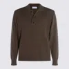 Lardini Ribbed Cuff Crewneck Sweater Design In Brown
