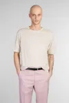 Lardini T-shirt In Taupe Linen