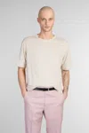 Lardini T-shirt In Taupe Linen In Brown