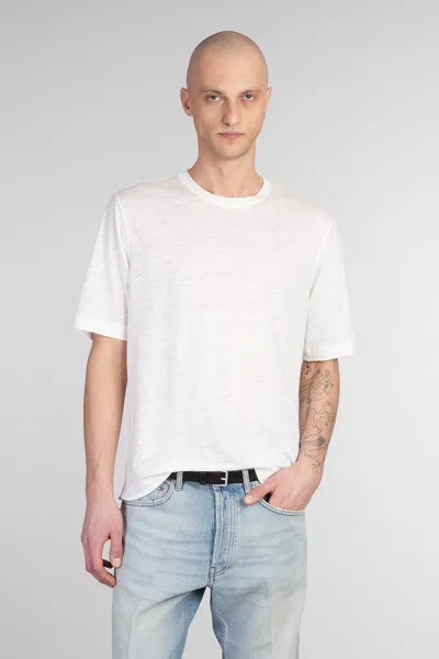 LARDINI T-SHIRT IN BEIGE LINEN