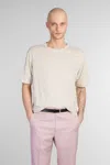 Lardini T-shirt In Taupe Linen In Taupe