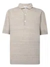 Lardini Textured Beige Polo T-shirt With Buttoned Placket In Neutral
