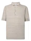 Lardini Textured Beige Polo T-shirt With Buttoned Placket