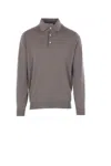 Lardini Long-sleeve Polo Shirt With Classic Collar In Gray