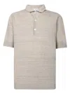 Lardini Textured Beige Polo T-shirt With Buttoned Placket In Beige