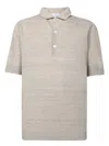 Lardini Textured Beige Polo T-shirt With Buttoned Placket In Beige