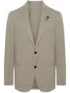 Lardini Taffeta Single-breasted Blazer In Grey