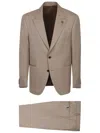 Lardini Beige Stretch Wool Suit In Brown