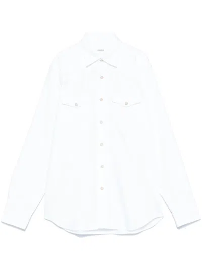 Lardini Tailored Black Shirt With Button-down Front In White