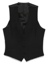 Lardini Tailored Black Vest With Front Button Fastening In Black