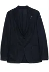 Lardini Tailored Blazer With Classic Notch Lapel In Blue