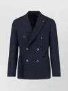 Lardini Tailored Blazer With Notch Lapel And Decorative Pin In Blue