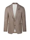 Lardini Tailored Blazer With Notched Lapel In Brown