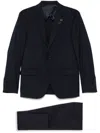 Lardini Single-breasted Crepe Suit In Blue
