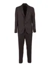 Lardini Tailored Brown Checkered Two-piece Suit In Black