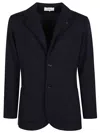 Lardini Tailored Cardigan In Pure Virgin Wool With Classic Lapel In Red