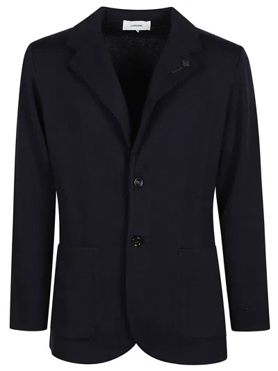 LARDINI TAILORED CARDIGAN IN PURE VIRGIN WOOL WITH CLASSIC LAPEL