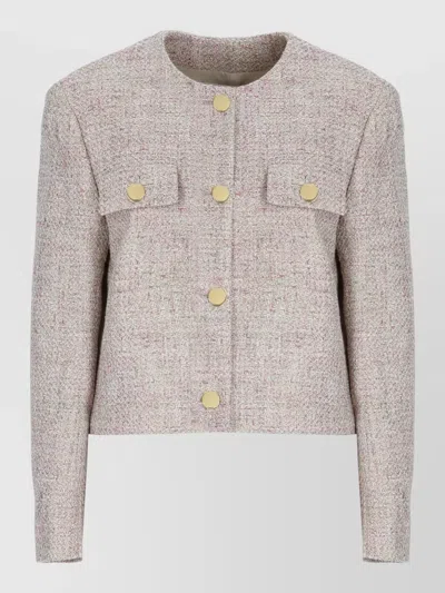 Lardini Tailored Cropped Blazer And High Waist Trousers In Pink