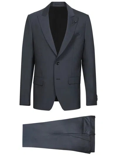Lardini Tailored Dark Grey Suit With Notch Lapels