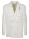 Lardini Double-breasted Textured Blazer With Peak Lapels
