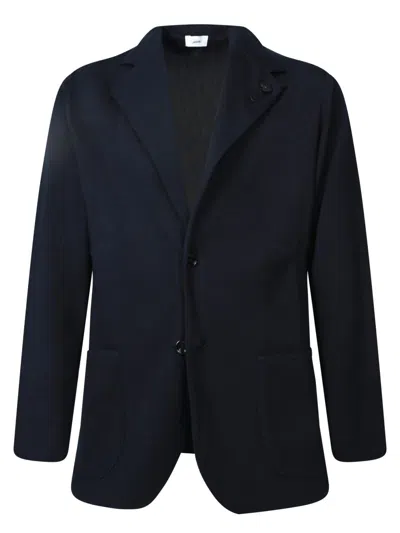 Lardini Tailored Fit Blazer-style Blue Cardigan