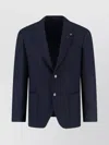 Lardini Tailored Jacket With Notched Lapel And Pin In Blue