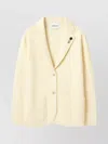 Lardini Tailored Knit Blazer Notch Lapel In Yellow