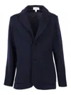 Lardini Tailored Knit Jacket In Deep Navy In Blue