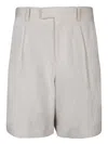 Lardini Tailored Linen Shorts With Side Pockets In Neutrals