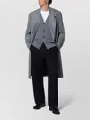Lardini Grey Double-breasted Coat In Wool With Herringbone Pattern In Gray