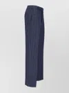 Lardini Tailored Pinstripe Trousers Buttoned Pocket In Blue