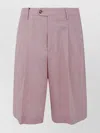 Lardini Tailored Pleated Shorts With Functional Pockets In Pink