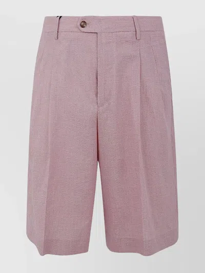 LARDINI TAILORED PLEATED SHORTS WITH FUNCTIONAL POCKETS
