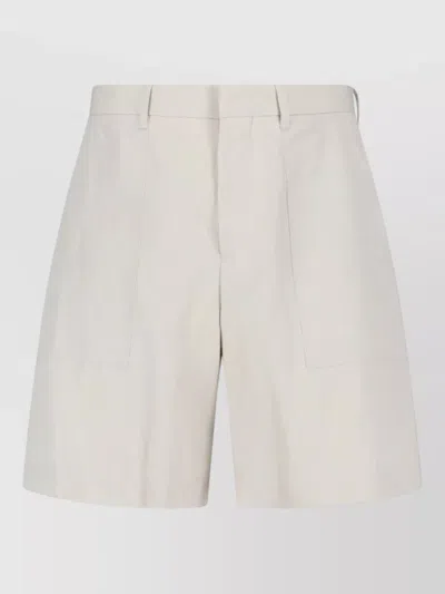 Lardini Tailored Shorts Featuring Belt Loops Buttoned Pockets In White