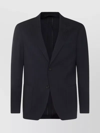 Lardini Tailored Single-breasted Blazer With Notch Lapel In Black