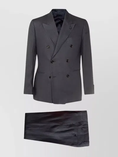 Lardini Tailored Suit Double-breasted Design In Black