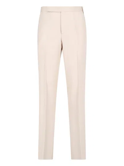 Lardini Straight Trousers Belt Loops Side Pockets In Pink