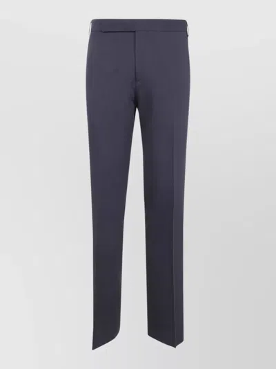 Lardini Tailored Trousers Straight Fit Belt Loops Pockets In Purple