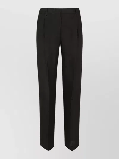 Lardini Tailored Trousers Straight Leg Belt Loops In Black