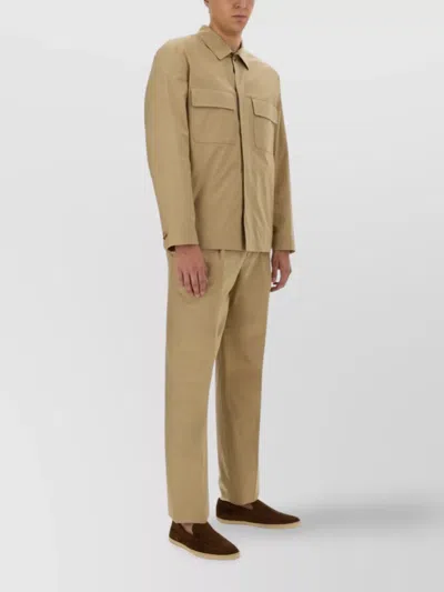 Lardini Tailored Trousers With Front Pleats And Pockets In Brown