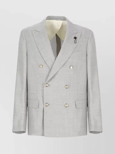Lardini Tailored Wool Blend Blazer In Transparent