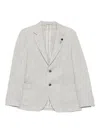Lardini Checked-pattern Blazer In White