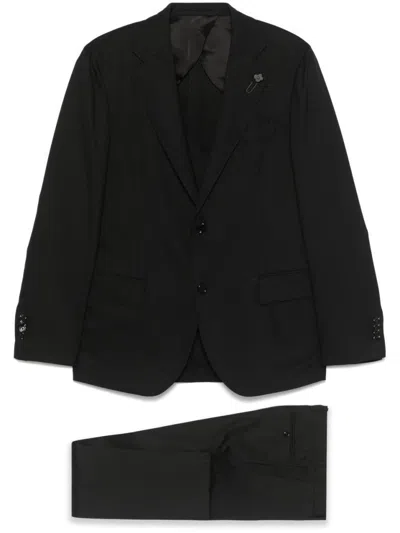 LARDINI TAILORED WOOL SUIT WITH CONCEALED FASTENING