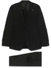 Lardini Tailored Wool Suit With Concealed Fastening In Black