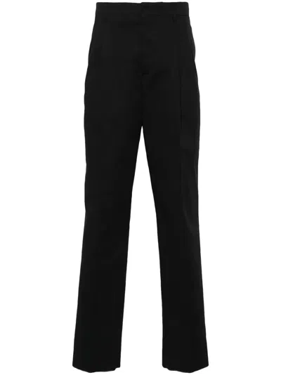 Lardini Tapered Cotton Chino Trousers In Black